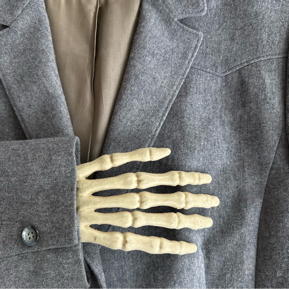 Vintage 70s Pendleton Gray Wool Lined Blazer High Grade Western Wear ~ Size L - Picture 8 of 9
